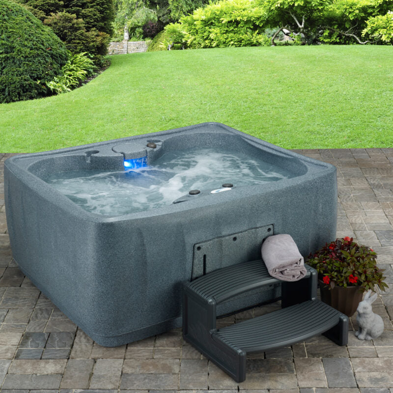 A Select 150 4-Person Plug and Play with 12 Stainless Jets and LED Waterfall by AquaRest Spas