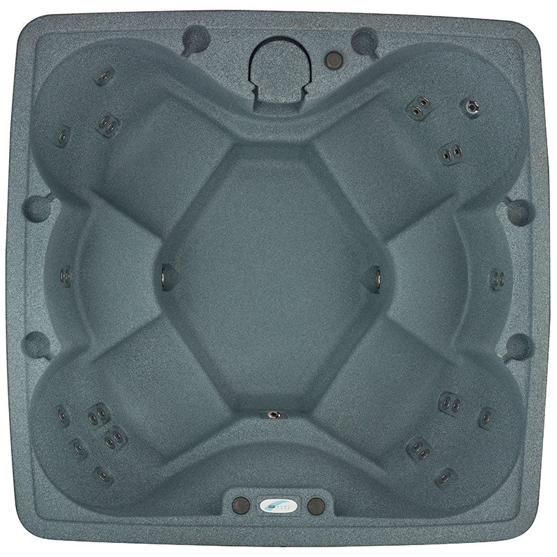 A Premium 600 6-Person Plug and Play with 29 Stainless Jets, Ozone, and LED Waterfall by AquaRest Spas